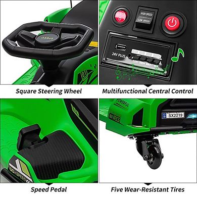 12V Kids Drift Car with 7Ah Battery,45W Motor,Variable Speed up to 5 MPH,Built-In Music,USB Charging