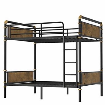 GOODSILO Convertible Twin XL Metal Bunk Bed Space Saving Industrial Design