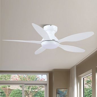 46" Flush Mount Ceiling Fan with Light, Quiet DC Motor Remote & App Control