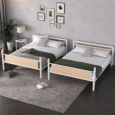 GOODSILO Convertible Twin XL Metal Bunk Bed Space Saving Industrial Design