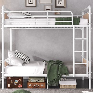GOODSILO Convertible Twin XL Metal Bunk Bed Space Saving Industrial Design