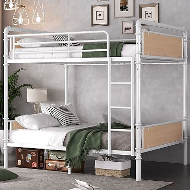 GOODSILO Convertible Twin XL Metal Bunk Bed Space Saving Industrial Design
