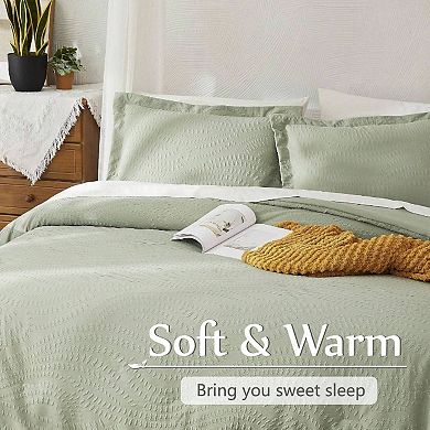 Comforter Set - 7 Piece Dusty Pink Bedding, Botanical Design, Breathable Microfiber