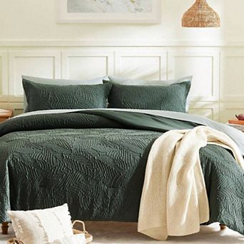 Comforter Set - 7 pc Dusty Pink Bedding, Botanical Design, Breathable Microfiber