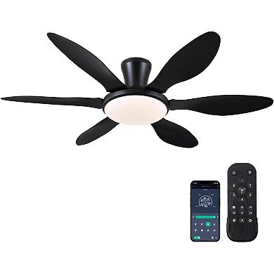 51 Inch Modern Ceiling Fan,Low Profile LED Light,Quiet DC Motor,Smart App Remote