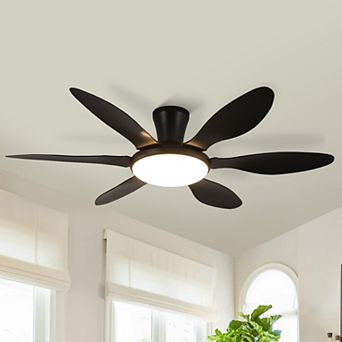 51 Inch Modern Ceiling Fan,Low Profile LED Light,Quiet DC Motor,Smart App Remote