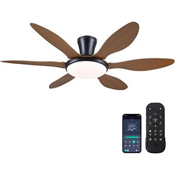 51 Inch Modern Ceiling Fan,Low Profile LED Light,Quiet DC Motor,Smart App Remote