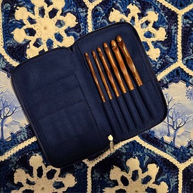 Crochet Hook Set Rosewood Sizes J, K, L, M, N, O w/custom case