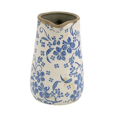 TOEMOA Ceramic Pitcher Vase with Handle for Farmhouse Home Decor