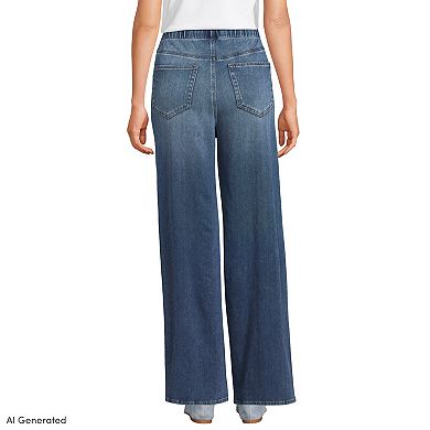 Women's Tall Lands' End High Rise Wide Leg Jeans