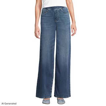 Women's Tall Lands' End High Rise Wide Leg Jeans