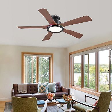 52 Inch Smart RGB Ambient Ceiling Fan ,Low Profile,Quiet DC Motor,App Remote Control