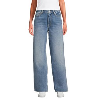 Women's Lands' End Rigid Denim Mid Rise Baggy Jeans
