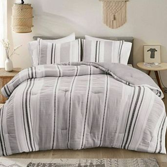 Breathable Cotton Farmhouse Comforter Set 3 pc All-Season