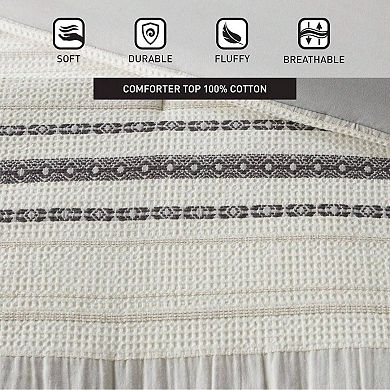 Breathable Cotton Farmhouse Comforter Set 3pc All-Season