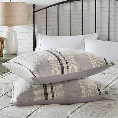 Breathable Cotton Farmhouse Comforter Set 3pc All-Season