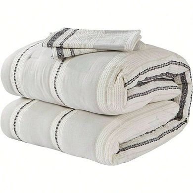 Breathable Cotton Farmhouse Comforter Set 3pc All-Season