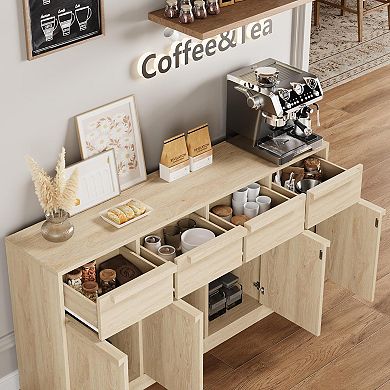 Sideboard Buffet Cabinet with Drawers, Large Coffee Table