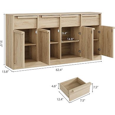 Sideboard Buffet Cabinet with Drawers, Large Coffee Table