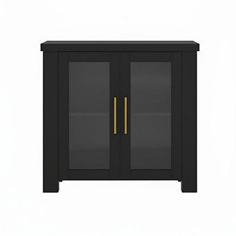 Buffet Cabinet with Storage, 31.5" Sideboard Credenza with Tempered Glass Doors