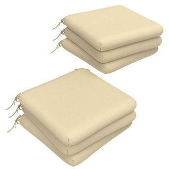 Covers&All Sunbrella 18"x 18" Outdoor Dining Chair Cushion, Set of 6, High-Density 3" Foam Cushion