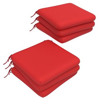 Covers&All Sunbrella 18"x 18" Outdoor Dining Chair Cushion, Set of 6, High-Density 3" Foam Cushion