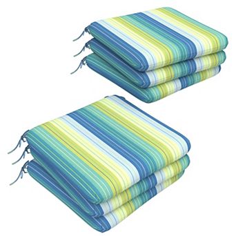 Covers&All Sunbrella 18"x 18" Outdoor Dining Chair Cushion, Set of 6, High-Density 3" Foam Cushion