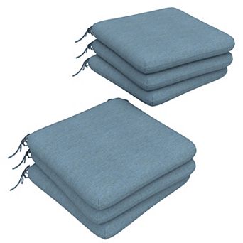 Covers&All Sunbrella 18"x 18" Outdoor Dining Chair Cushion, Set of 6, High-Density 3" Foam Cushion