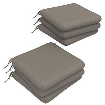 Covers&All Sunbrella 18"x 18" Outdoor Dining Chair Cushion, Set of 6, High-Density 3" Foam Cushion