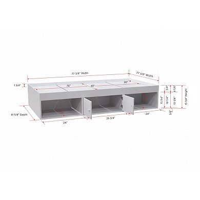 Kings Brand Furniture Twin Storage Platform Bed with Drawers