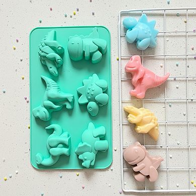 3-Piece Dinosaur Silicone Baking Mold Set Mini Dino Cake Chocolate Candy Soap Mold