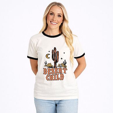Desert Child - Women's Ringer Graphic T-Shirt