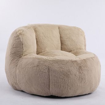 GOODSILO Oversized Faux Fur Bean Bag Chair Lounger Sofa for Living Room and Lounge Spaces