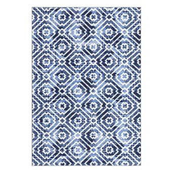 Geometric Area Rug, Washable Non Slip Modern Low Pile Floor Rug for Living Room Bedroom