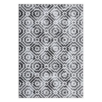 Geometric Area Rug, Washable Non Slip Modern Low Pile Floor Rug for Living Room Bedroom
