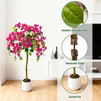 Lifelike Artificial Tree for Indoor & Outdoor,Faux Planter Potted Fake Tree Flower, for Home, Office