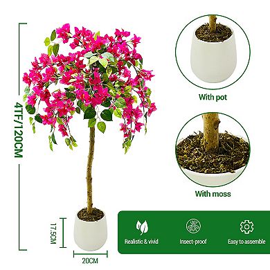 Lifelike Artificial Tree for Indoor & Outdoor,Faux Planter Potted Fake Tree Flower, for Home, Office