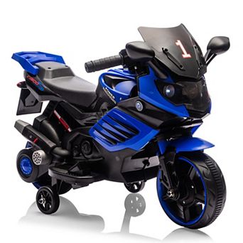 6V Battery-Powered Kids Ride-On Motorcycle with Training WheelsMotorcycle Toy for Toddlers Ages 3-6