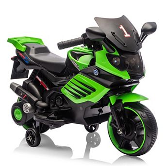 6V Battery-Powered Kids Ride-On Motorcycle with Training WheelsMotorcycle Toy for Toddlers Ages 3-6