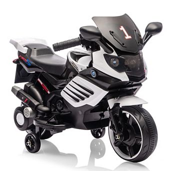 6V Battery-Powered Kids Ride-On Motorcycle with Training WheelsMotorcycle Toy for Toddlers Ages 3-6
