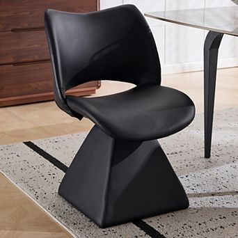 KWPZQEB Retro Swivel Artificial Leather Comfortable Dining Chair