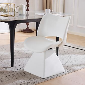 KWPZQEB Retro Swivel Artificial Leather Comfortable Dining Chair