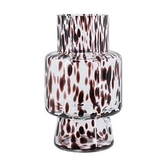 TOEMOA Abstract Art Glass Pedestal Vase for Modern Home Decor Accent