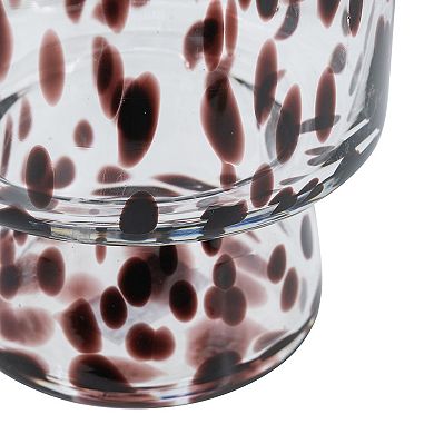 TOEMOA Abstract Art Glass Pedestal Vase for Modern Home Decor Accent