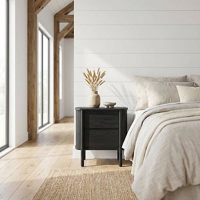 Nightstand with 2 Drawers and Modern Design for Bedroom Storage