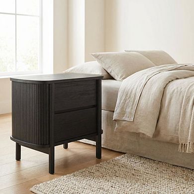 Nightstand with 2 Drawers and Modern Design for Bedroom Storage
