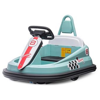 6V Kids Electric Bumper Car, 360-Degree Spin, 2 Speeds, Steering Wheel, Anti-Collision Bumper