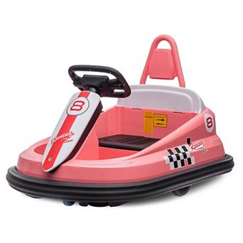 6V Kids Electric Bumper Car, 360-Degree Spin, 2 Speeds, Steering Wheel, Anti-Collision Bumper