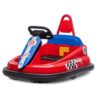 6V Kids Electric Bumper Car, 360-Degree Spin, 2 Speeds, Steering Wheel, Anti-Collision Bumper