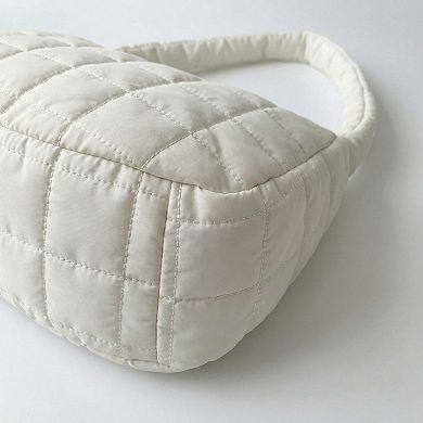 Women's Quilted Shoulder Bag with Padded Strap Soft Lightweight Nylon Construction
